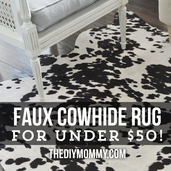 una alfombra de imitacion de cuero de vaca por menos de 50 dolares