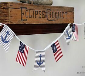 4th of july patriotic and nautical banner, crafts, how to, patriotic decor ideas, repurposing upcycling, seasonal holiday decor