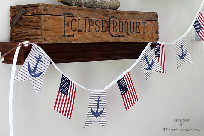 4th of july patriotic and nautical banner, crafts, how to, patriotic decor ideas, repurposing upcycling, seasonal holiday decor