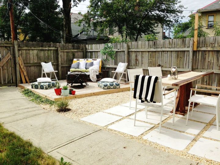 diy budget backyard and deck makeover, concrete masonry, decks, fences, gardening, outdoor furniture, outdoor living