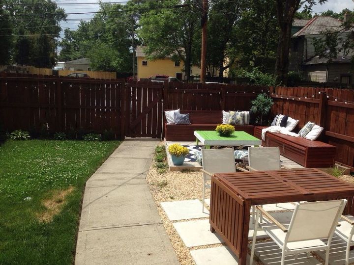 diy budget backyard and deck makeover, concrete masonry, decks, fences, gardening, outdoor furniture, outdoor living