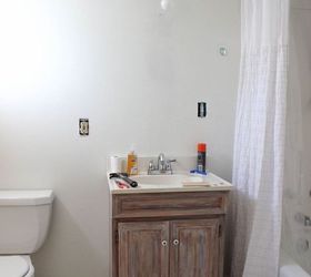 tiny bathroom makeover before and after, bathroom ideas, chalk paint, diy, home improvement, painting, small bathroom ideas, wall decor