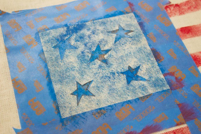 diy flag design outdoor pillow, crafts, how to, outdoor living, patriotic decor ideas, seasonal holiday decor, reupholster