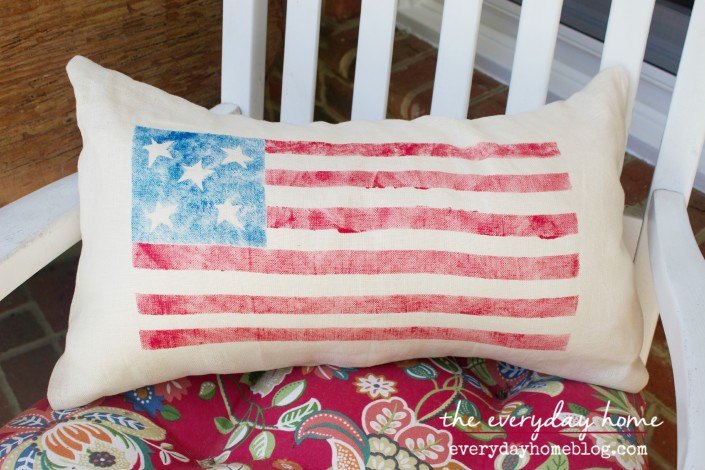 diy flag design outdoor pillow, crafts, how to, outdoor living, patriotic decor ideas, seasonal holiday decor, reupholster