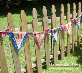 repurposed bandanas to unique no sew july 4th banner, crafts, how to, patriotic decor ideas, repurposing upcycling, seasonal holiday decor