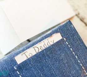 father s day denim gift wrapping, crafts, how to, seasonal holiday decor