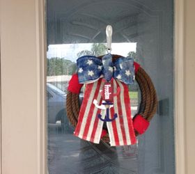 flag day nautical wreath, crafts, how to, patriotic decor ideas, repurposing upcycling, seasonal holiday decor, wreaths