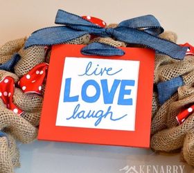 red white and blue burlap wreath, crafts, how to, patriotic decor ideas, seasonal holiday decor, wreaths