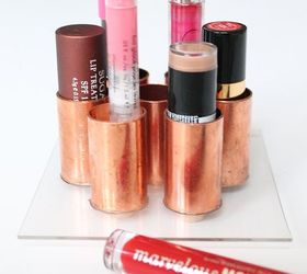 diy lipstick holder using copper tubes, crafts, how to, organizing, repurposing upcycling
