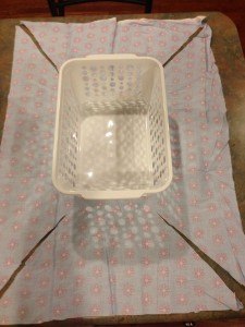 covering plastic bin with fabric, how to, storage ideas, reupholster