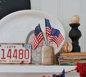 4th of july mantel all the elements of summer, crafts, fireplaces mantels, how to, patriotic decor ideas, repurposing upcycling, seasonal holiday decor