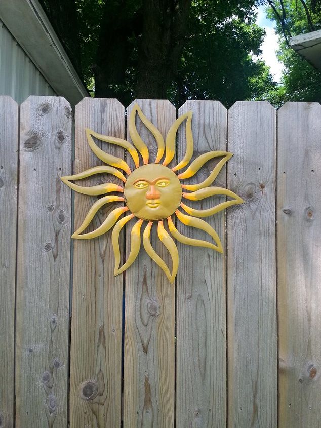 painted sun garden decor, gardening, outdoor living, painting