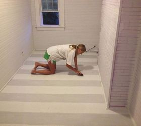 diy striped painted floor, flooring, painting