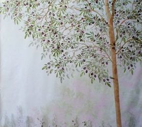 how to turn a bare wall in to a tree mural with a stencil, how to, painting, wall decor