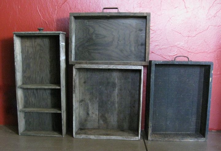 repurposed old drawers to wall decor boxes, chalkboard paint, repurposing upcycling, wall decor