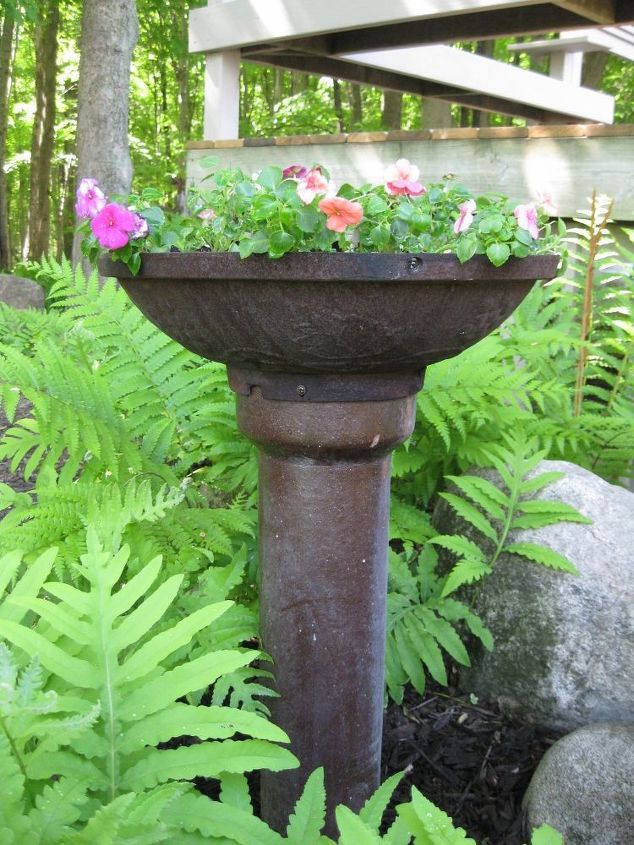 new life for an old chimney and drain tile, container gardening, gardening