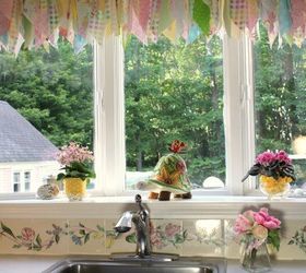 kitchen window treatment with a tension rod, kitchen design, window treatments, windows, Bay window