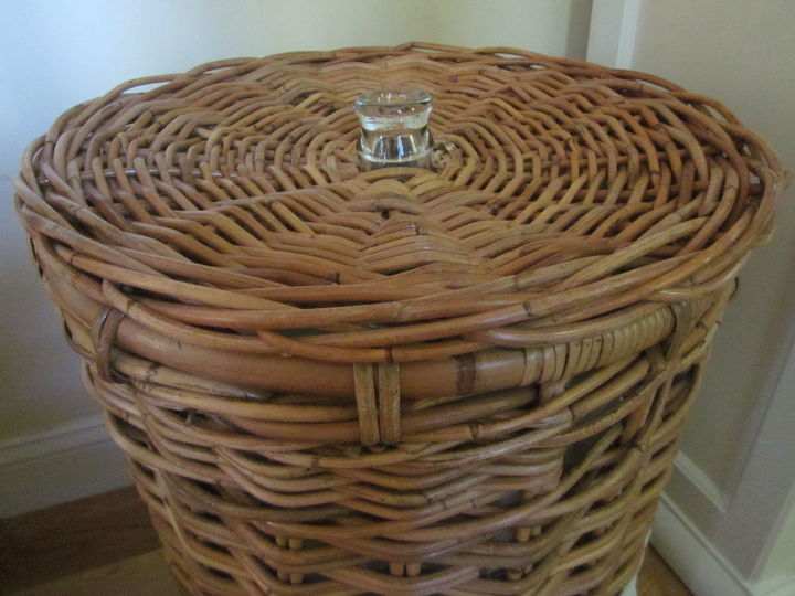 painted basket adds storage to an entryway, crafts, foyer, how to, repurposing upcycling, storage ideas