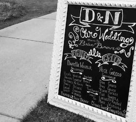 diy wedding chalkboard program, chalkboard paint, crafts