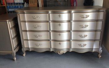 Metallic Two toned Dresser and Side Table.