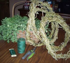 herb wreath, crafts, how to, repurposing upcycling, wreaths, Bean vine wreaths made last fall oregano sl
