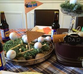 father s day mini golf tablescape, dining room ideas, seasonal holiday decor