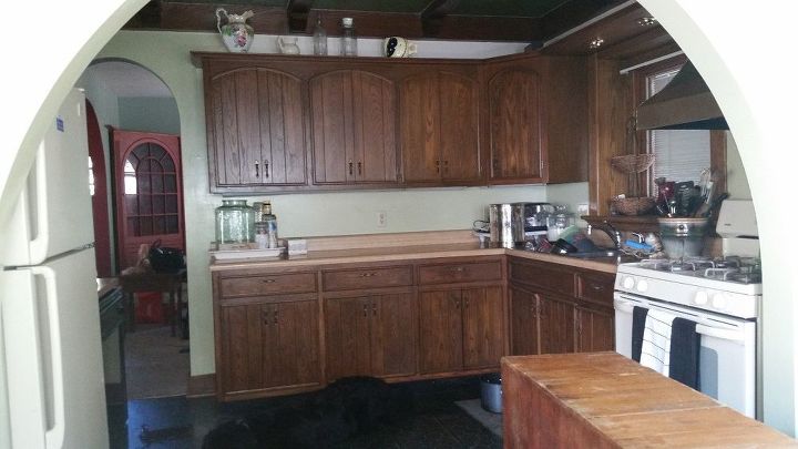 can you put a gas cook top on a counter over a dishwasher, I love the original cabinets The doors are arched and the cabinets themselves are arched as well