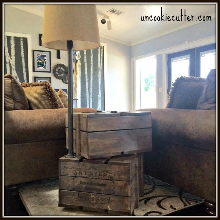 build your own stacked crate end table, diy, how to, painted furniture, woodworking projects