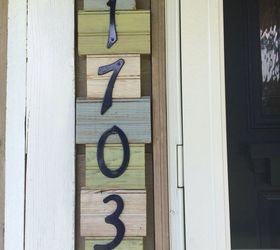 repurposed antique bead board to address wood sign, crafts, curb appeal, how to, outdoor living, painting, pallet, repurposing upcycling