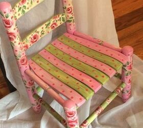 donated decoupaged chair, decoupage, painted furniture