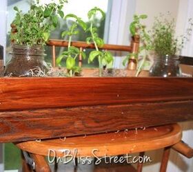 adorable table top garden box from reclaimed trim, container gardening, gardening, mason jars, repurposing upcycling, woodworking projects