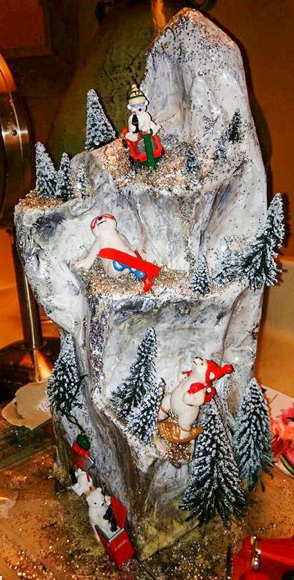 paper mache mountain display for miniatures