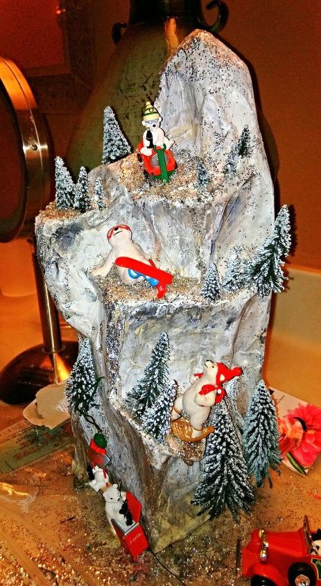 paper mache mountain display for miniatures
