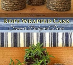 rope wrapped cans as planters, container gardening, crafts, flowers, how to, outdoor living, repurposing upcycling