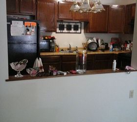 q ideas for a kitchen bar, home improvement, kitchen design, View from living room