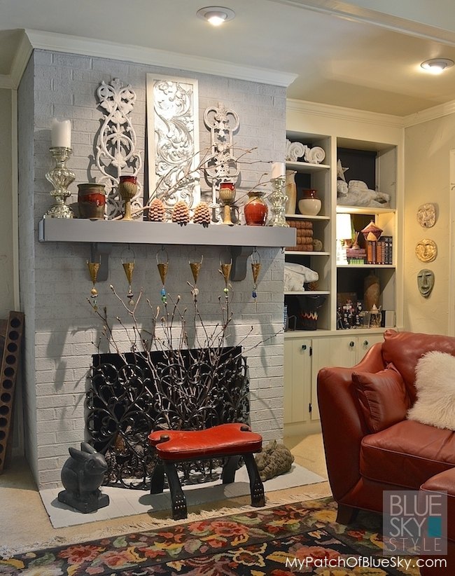 brick fireplace makeover with fusion mineral paint, fireplaces mantels, painting
