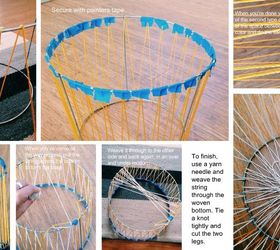 diy woven basket from a tomato cage, crafts, diy, home decor, Step by step