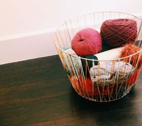 diy woven basket from a tomato cage, crafts, diy, home decor, Great for yarn storage