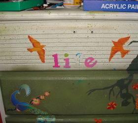 decoupaged dresser upcycle, decoupage, painted furniture, repurposing upcycling