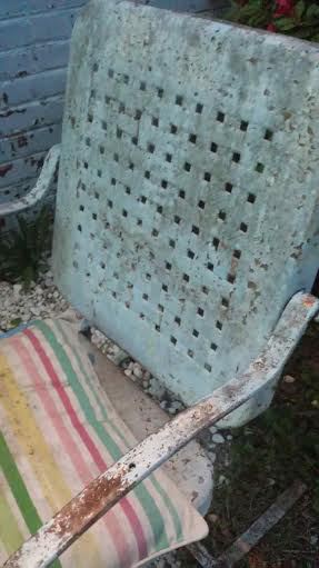 retro redo of an outdoor metal chair, outdoor furniture, painted furniture