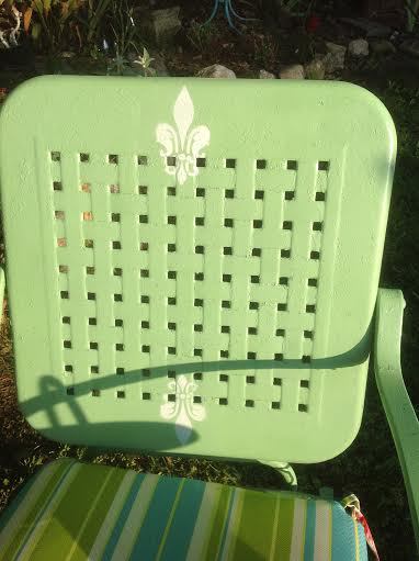 retro redo of an outdoor metal chair, outdoor furniture, painted furniture