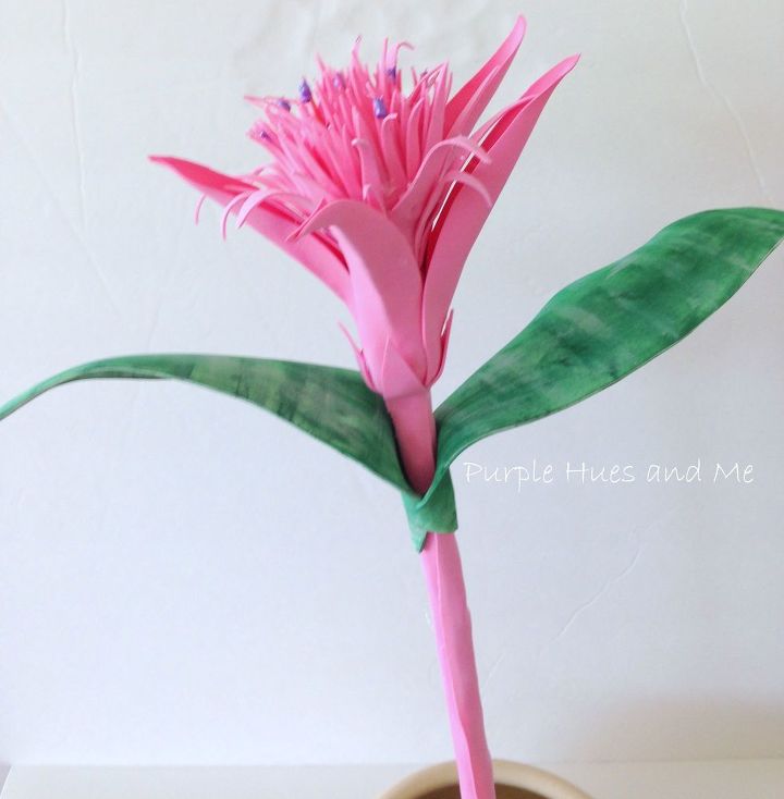 faux silver vase bromeliad diy, crafts, flowers, how to