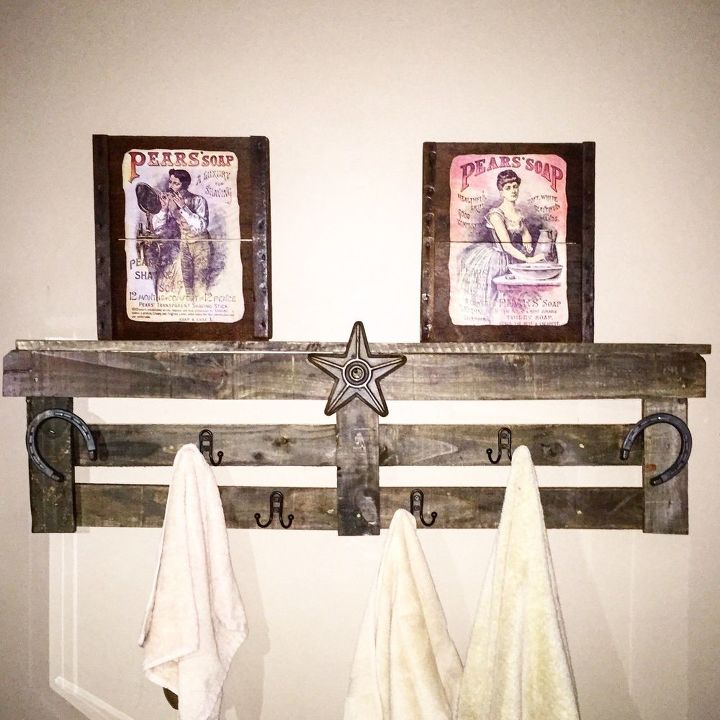reclaimed wood pallet to towel holder, bathroom ideas, pallet, repurposing upcycling, wall decor