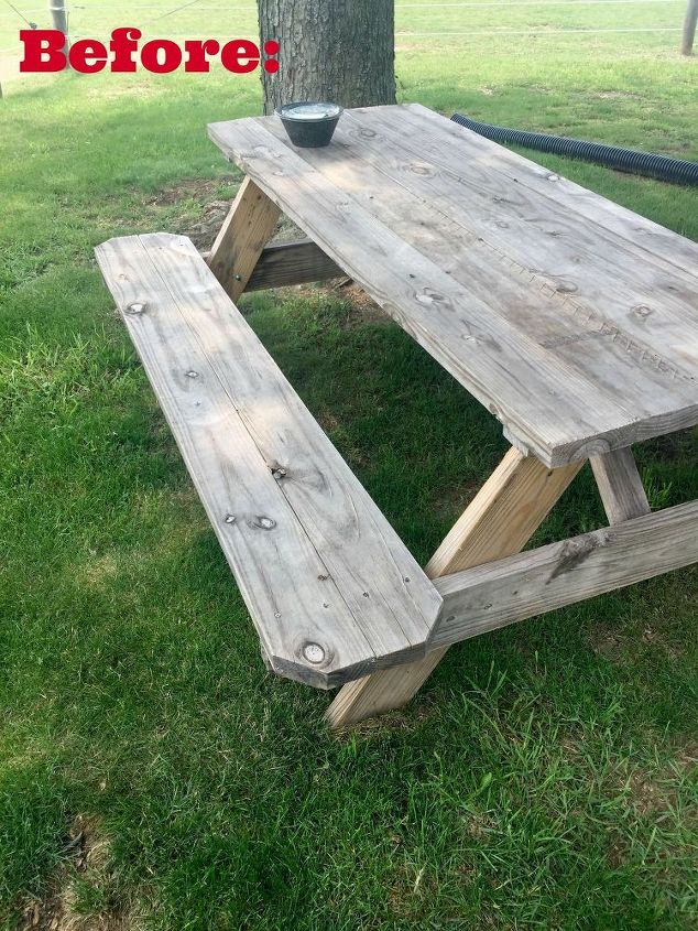 Wooden Picnic Table Makeover Hometalk