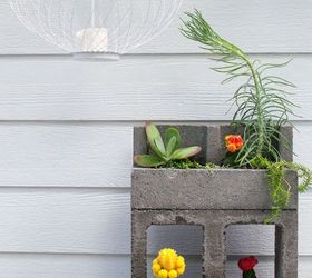 cinder block cacti planter, concrete masonry, container gardening, gardening, repurposing upcycling