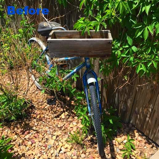 bicicleta de jardn reutilizada