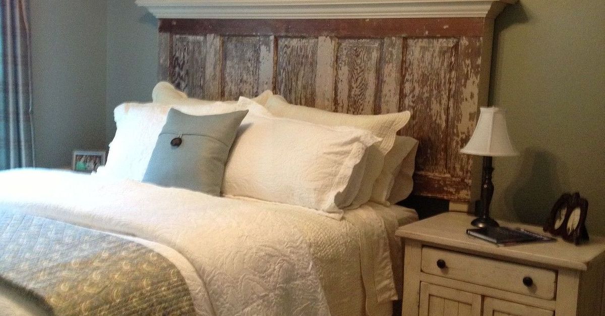 90 Year Old Door Made Into A Headboard Hometalk