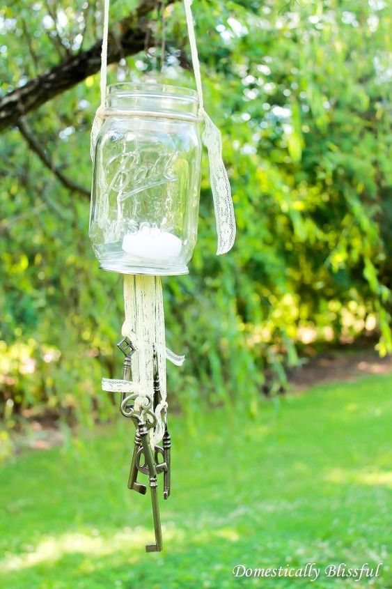 antique key wind chimes, crafts, how to, mason jars, outdoor living, repurposing upcycling