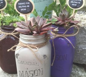 mason jar planter for succulents, container gardening, gardening, how to, mason jars, repurposing upcycling, succulents