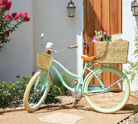 diy seagrass bicycle basket, crafts, outdoor living, seasonal holiday decor